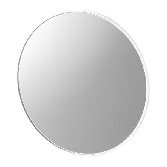 Yamazaki Jitsugyo 10175 Magnetic Bathroom Mirror Round 23cm White W23 x D1.4 x H23cm Tower Anti-fog Glass Magnet Easy Installation Bathroom Mirror