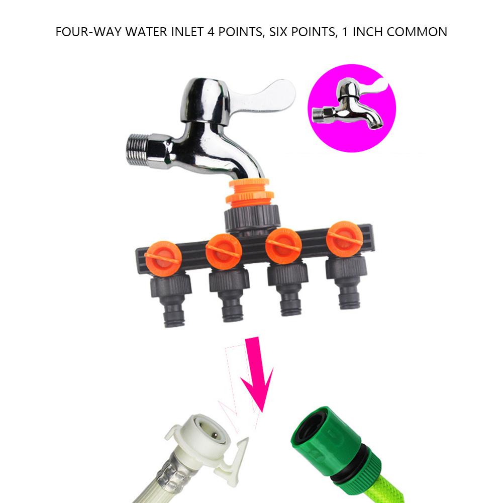 4-канальный садовый водопроводный кран, разветвитель воды, 1/2" 3/4", внутренняя резьба, соединитель для садового шланга, четыре независимых переключателя для полива газона дома
