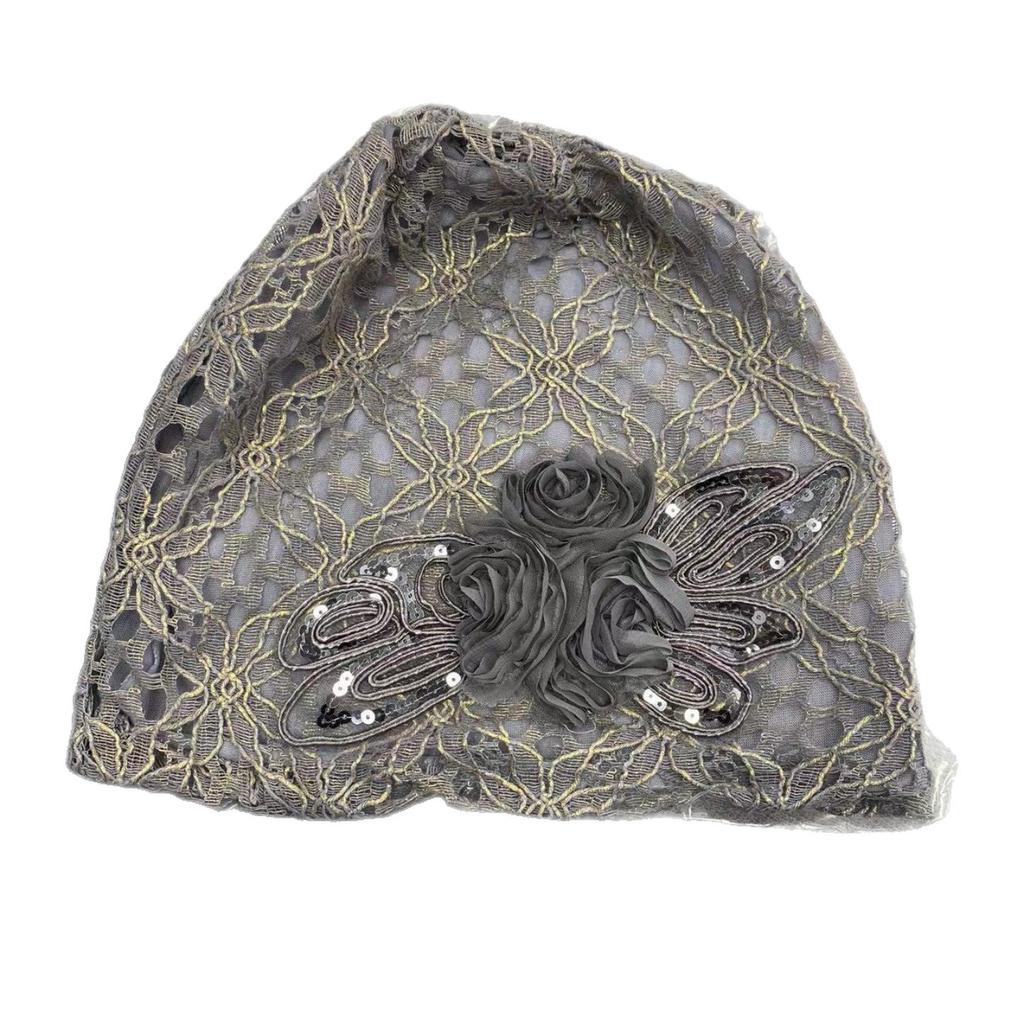 Pile Hat Spring and Summer Pullover Hat Cover White Hair Hat Female Big Head Circumference Show Face Small Baotou Hat Thin Confinement Hat