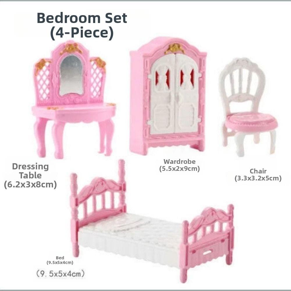 1Set Plastic Kid Toys Kitchen Bedroom 4 Styles Cooking Things Doll Game Accessoies