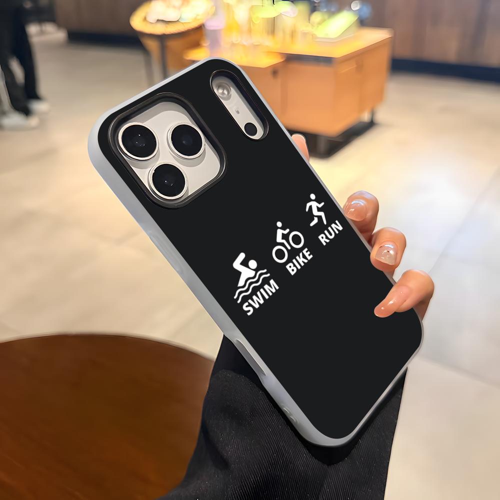 Чехол для телефона Triathlon для iPhone 17 Air 16 E 15 14 Plus 13 12 11 Pro Max Гелевый Защитный чехол 2 в 1