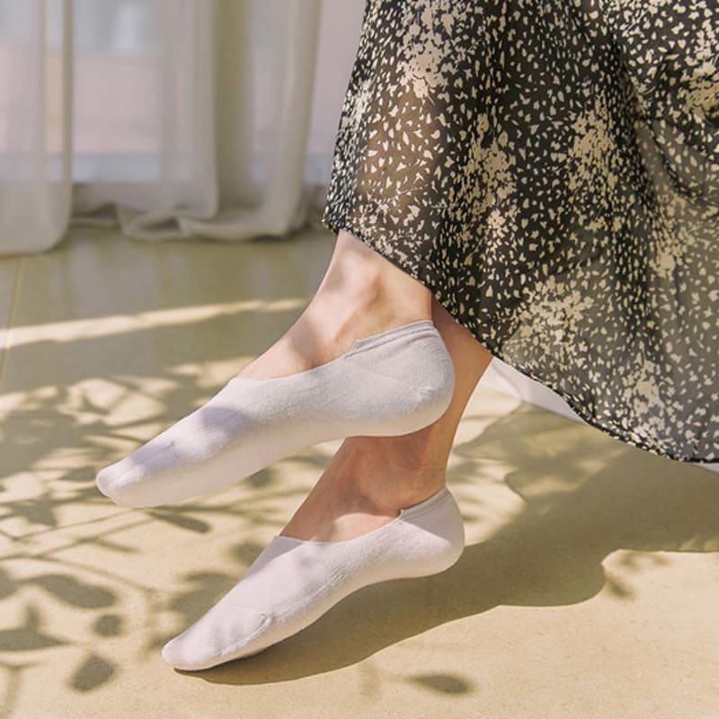 Abiruz Women's Non-Slip Fake Socks White GK-1