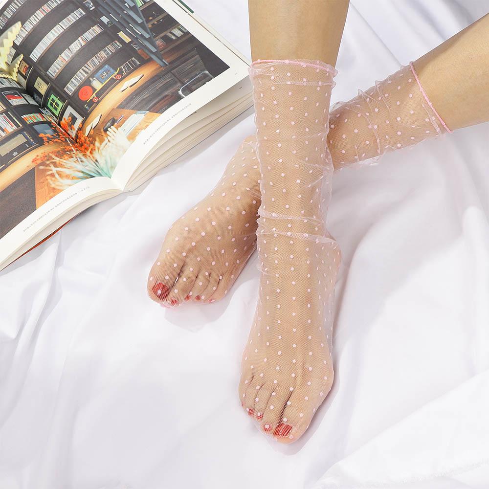 Thin Female Fashion Chiffon Glass Stockings Dress Socks Tulle Socks Nylon