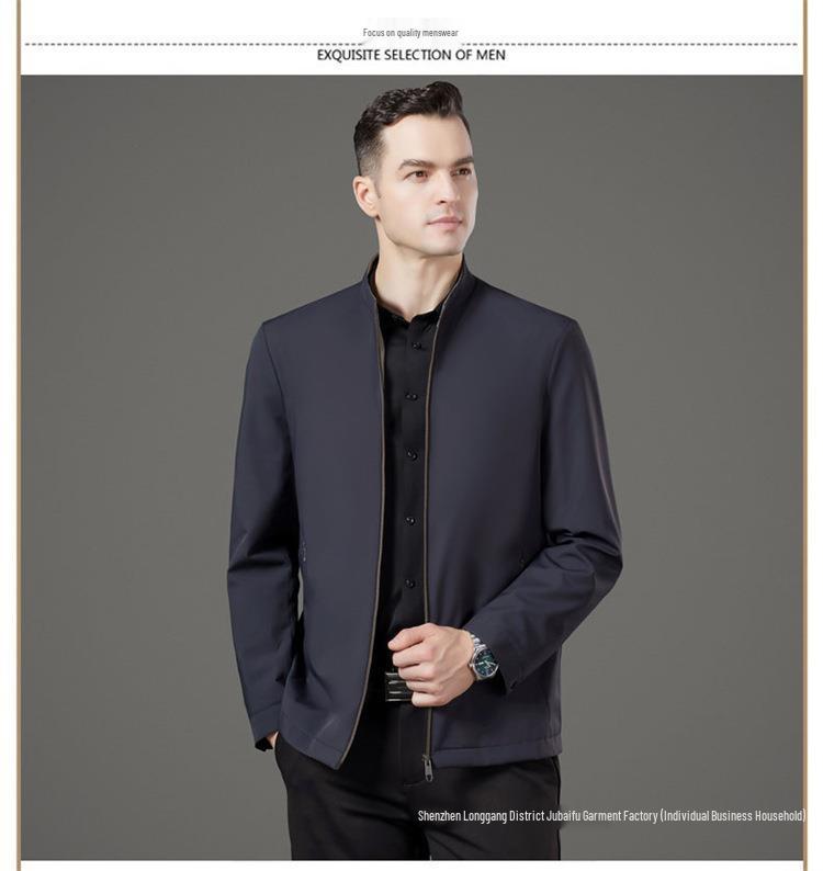 Мужская осенне-зимняя куртка в стиле business casual - Одежда для мужчин среднего и пожилого возраста, пап - Универсальная, свободная, бесшовная верхняя одежда