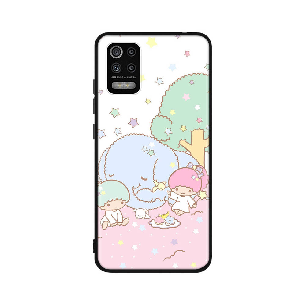 Чехол KT66 Cute Little Twins Star для Xiaomi Poco X6 X4 M5 M6 F5 F6 C65 C55 C50 C51 C40 Redmi Note 7 8 14C A3X 13C 12C 11 10A 9C Pro Black Sofe Cover