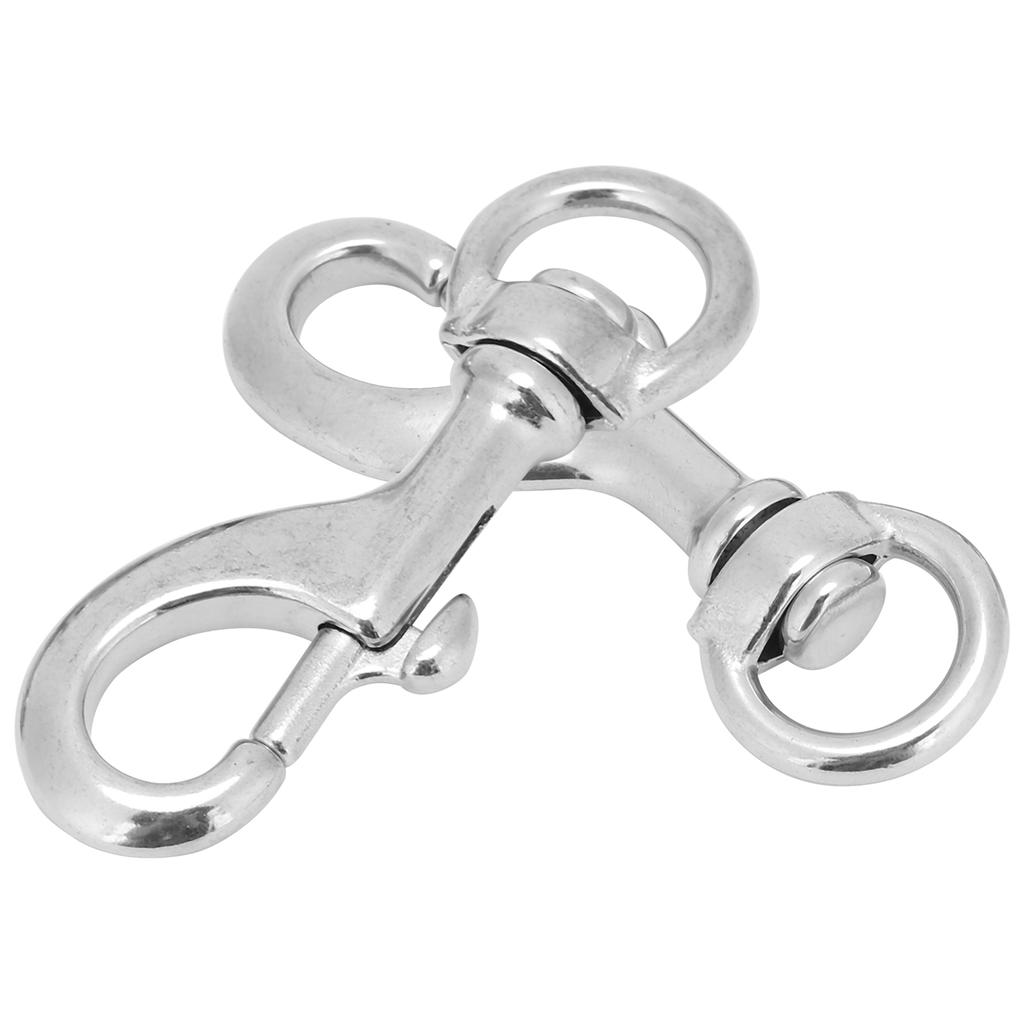 2pcs 80MM Diving 316 Stainless Steel Swivel Eye Snap Hook Swivel Single Ended Diving Clip