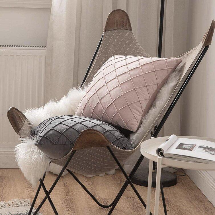 Nordic Solid Velvet Embroidered Plaid Throw Pillow Cover Luxury Showroom Velvet Sofa Cushion Case 45x45cm