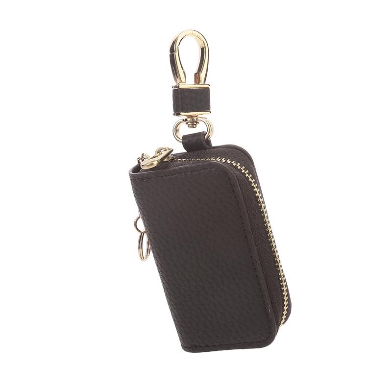 Кожаный многофункциональный автомобильный брелок для ключей, кошелек для ключей на молнии, кошелек для смены