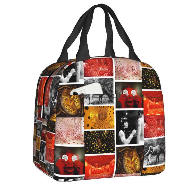 Custom Yayoi Kusama Self Portrait Lunch Bag Women Cooler Thermal Insulated Lunch Box for Children School