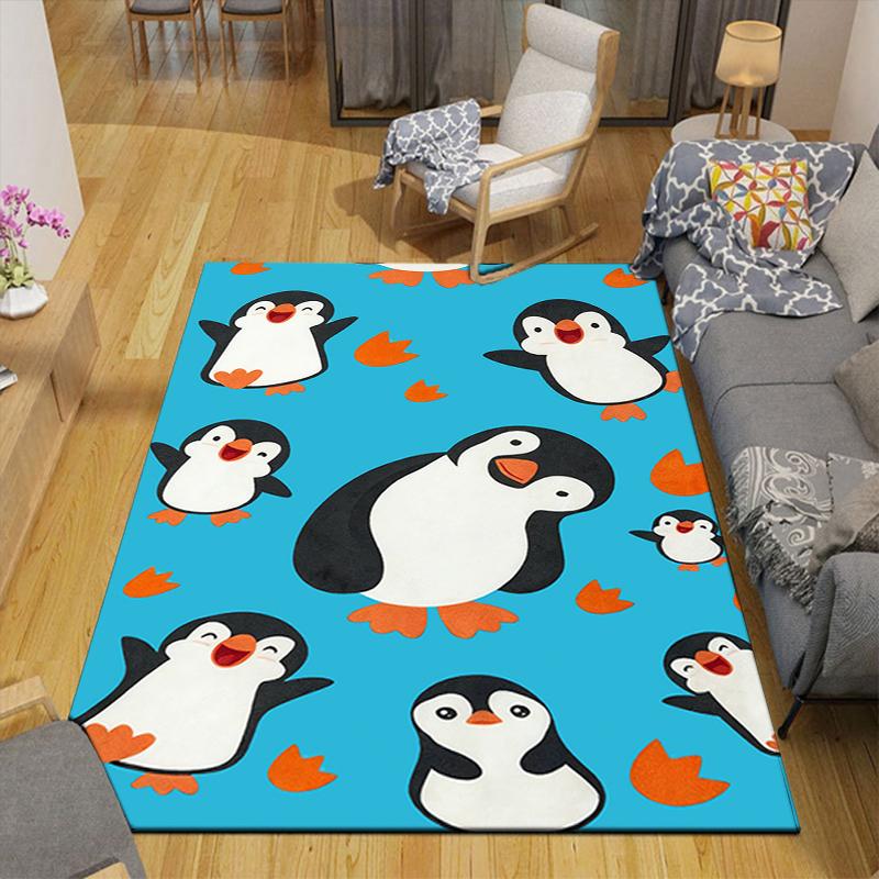 1Pc Penguin Party Rug Office Carpet Indoor Outdoor Doormat Nonslip Soft Comfortable Living Christmas Halloween Xmas Gift D924334