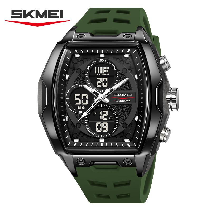 SKMEI 2601 New Business Men's Retro Luxury Digital Electronic Watch Dual Display Waterproof High End Digital Clock Reloj Hombre