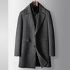 Мужское шерстяное пальто осенне-зимний комплект из двух предметов с пуховой подкладкой средней и большой длины для людей среднего возраста и молодежи деловой двусторонний шерстяной тренчкот