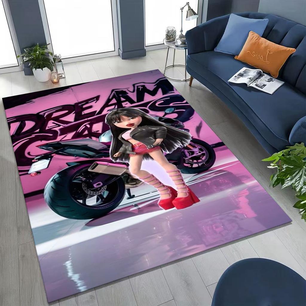 Модный ковер с мультяшным рисунком куклы Братц для спальни, гостиной, дивана, домашний придверный коврик, декор, большой детский игровой противоскользящий коврик, подарок