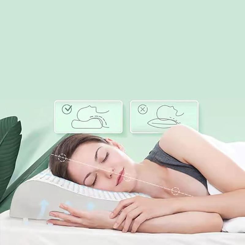 Breathable Latex Pillow Adult Rubber Pillow Core Ergonomic Outline Design Sleeping Aid Comfortable Soft Honeycomb Thailand Nat