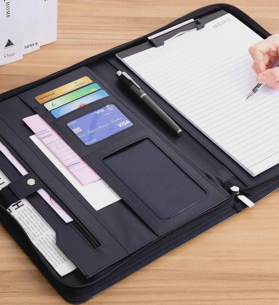 Многофункциональная кожаная папка-органайзер формата А4 для менеджера с калькулятором