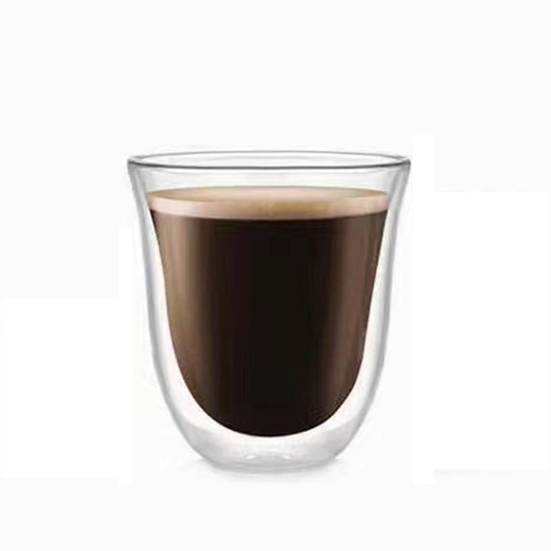 80-230ML Double-layer Glass Cup High Borosilicate Glass Heat Insulation Coffee Tea Cup Breakfast Milk Juice Beer Transparent Mug