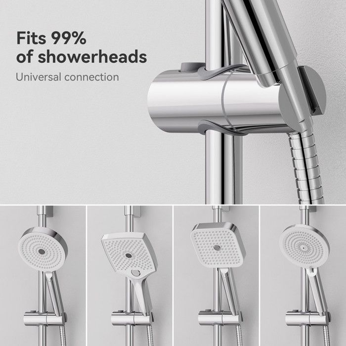 Barre de douche - DERW - Max - Chromé - Diamètre 22mm - Installation facile