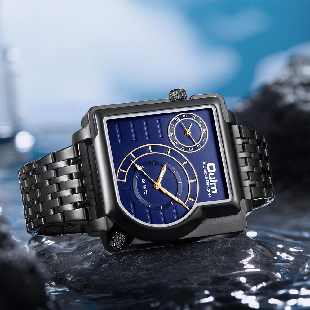 Мужские кварцевые наручные часы с ремешком из нержавеющей стали и аналоговым дисплеем для бизнеса и повседневного использования