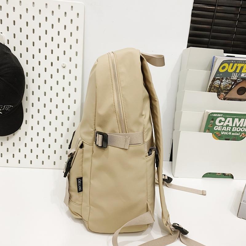 Рюкзак однотонный мужской нейлоновый водонепроницаемый большой емкости легкий дорожный рюкзак для школьников