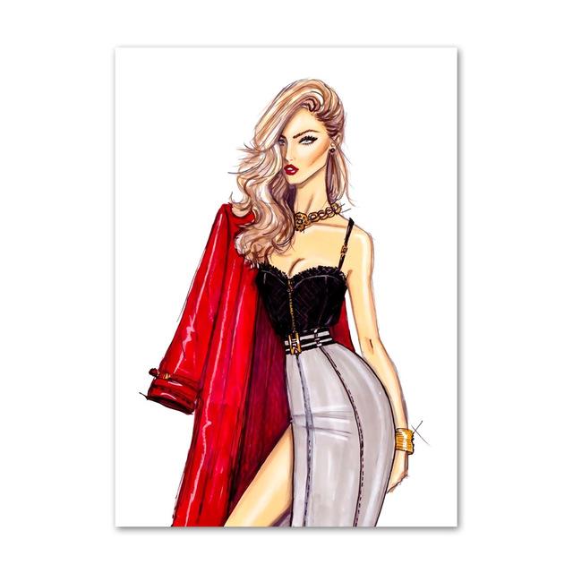 Современное модное платье для девочек, сумка, настенное искусство, скандинавская картина на холсте, домашние постеры, принты, настенные панно в Париже для декора гостиной