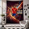Wall Hanging Tapestry With Custom Name & Text, Lamine Yamal Decorative Tapestry For Bedroom