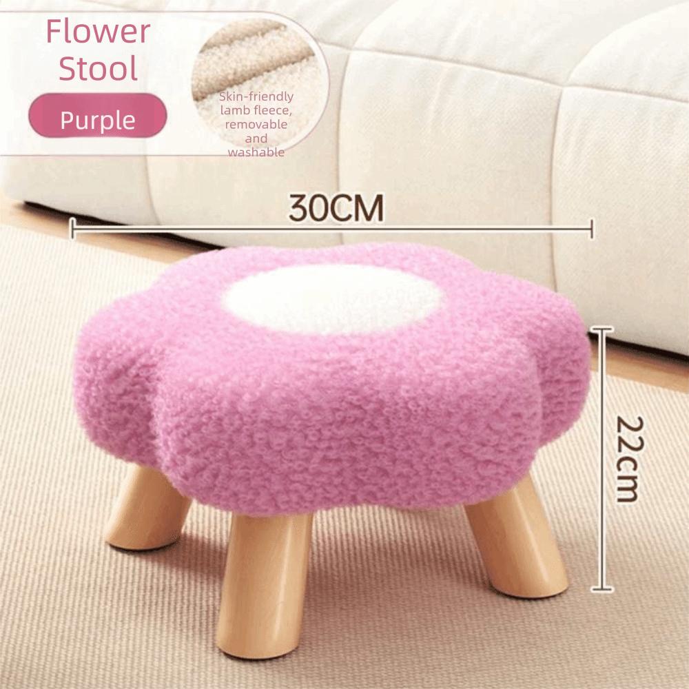 Soft Padded Low Stool Solid Wood Foot Rest Stool Multi Purpose Sofa Bench Sofa Side
