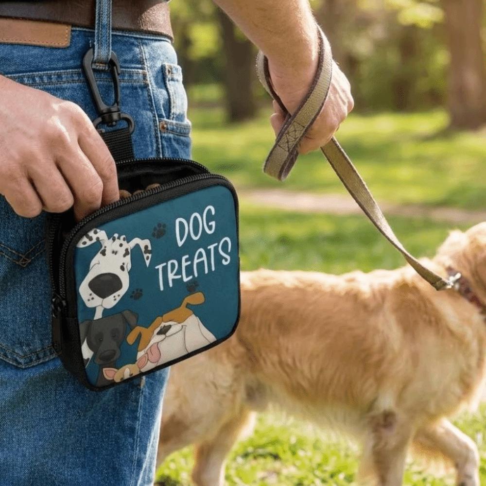 Zipper Closure Dog Treat Pouch Transparent Window Pet Snack Bag Pet Feeding Bag Pet Training