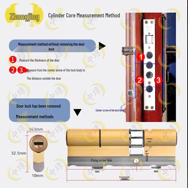 Замковый цилиндр Zhongjing класса C с защитой от взлома