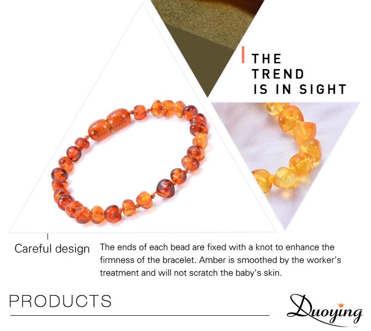 Children's Natural Baltic Amber Baby Bracelet - Irregular DIY Design