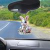 1/3Pcs Easter Cartoon Bunny Hanging Decorations with Lanyard Easy To Hang 2D Acrylic Ornaments Rearview Mirror Pendants