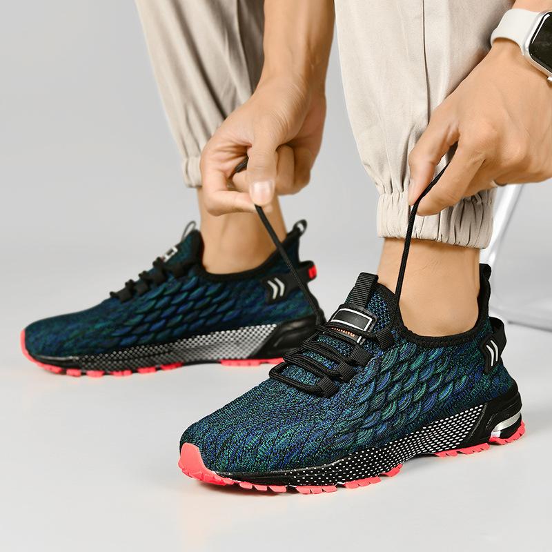 Популярная мужская обувь большого размера, дышащая спортивная обувь из сетки с плетением, амортизирующая, мужская обувь для отдыха, путешествий, фитнеса, бега