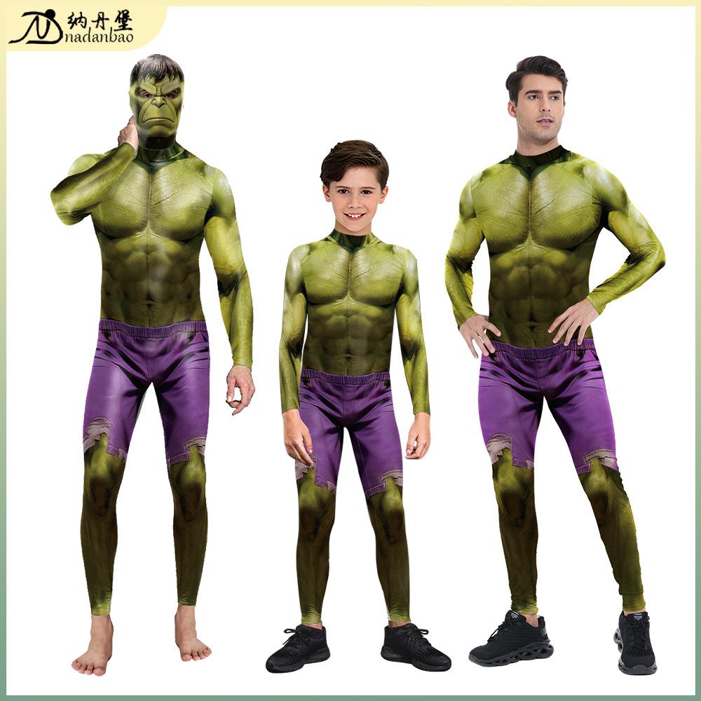 Marvel Avengers Hulk Cosplay Costume Jumpsuit Stage Role Play Bodysuit