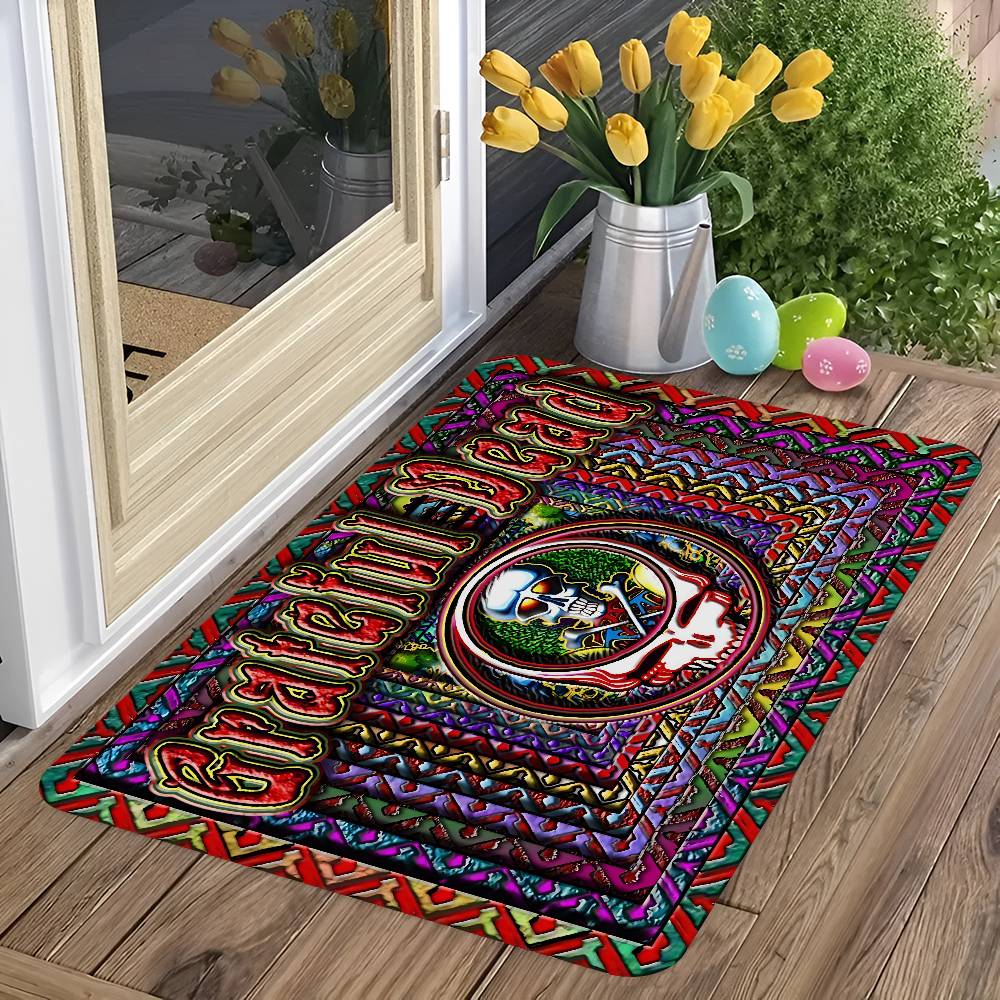 G-Grateful D-Dead Band Floor Mat Kids Room Bedroom Decoration Balcony Anti-Slip Doormat Living Room Welcome Rug