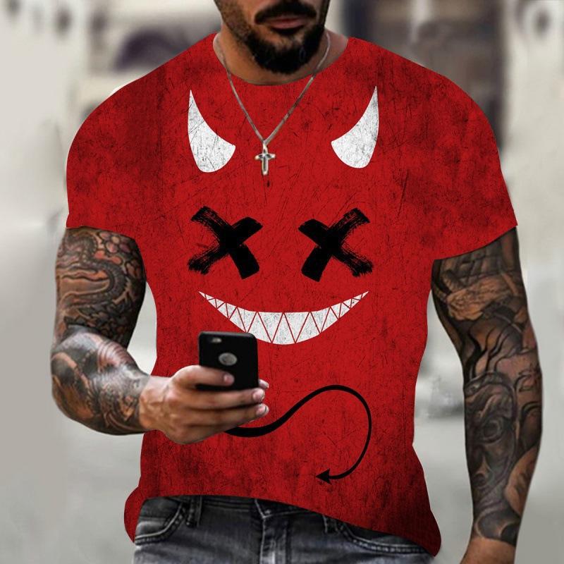 Летняя футболка с коротким рукавом, мужская классическая свободная повседневная футболка с 3D-принтом