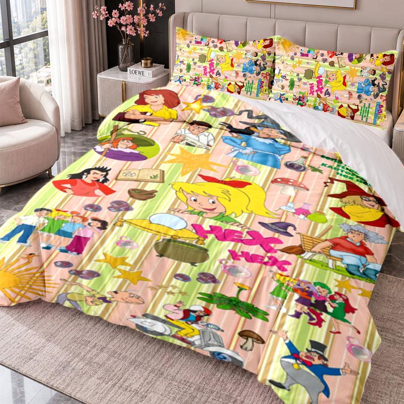 Bibi Blocksberg 3Pcs Bedding Set Duvet Cover With Two Pillowcases For Bedroom Home Decoration