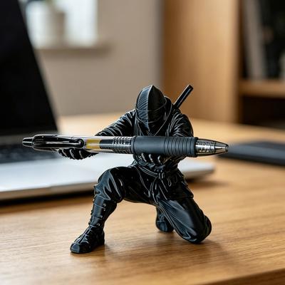 Yousheng 3D-печатный держатель для ручек в виде ниндзя, классная фигурка ниндзя, подставка для карандашей, декоративный органайзер для стола для фанатов аниме, офисного стола, игровой комнаты