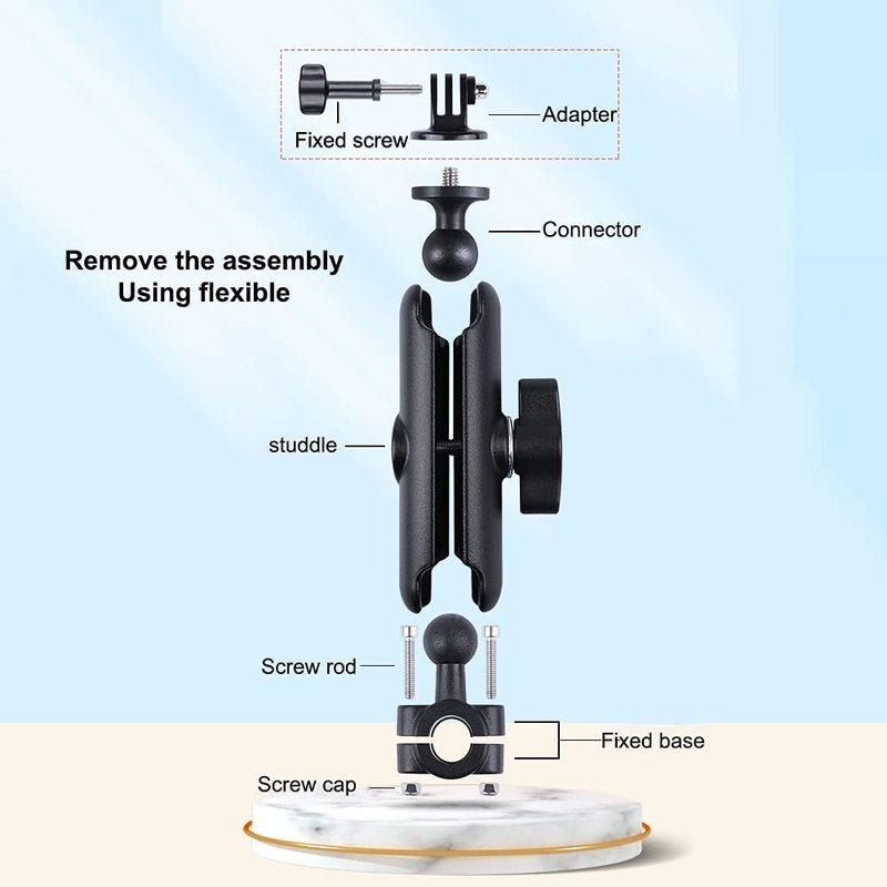9-35mm Motorcycle Holder Handlebar Mirror Stand Car Seat Mount Bracket for GoPro Hero 12 11 9 10 Phone Action Camera Accessories