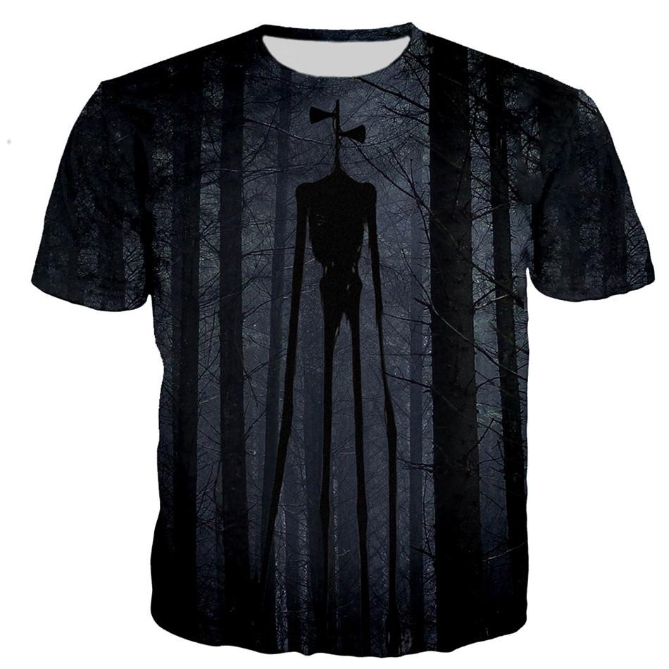 Летние футболки с принтом «Голова сирены» в формате 3D, уличная одежда для мужчин, повседневная одежда, свободные футболки с коротким рукавом и круглым вырезом, футболки, топы, одежда