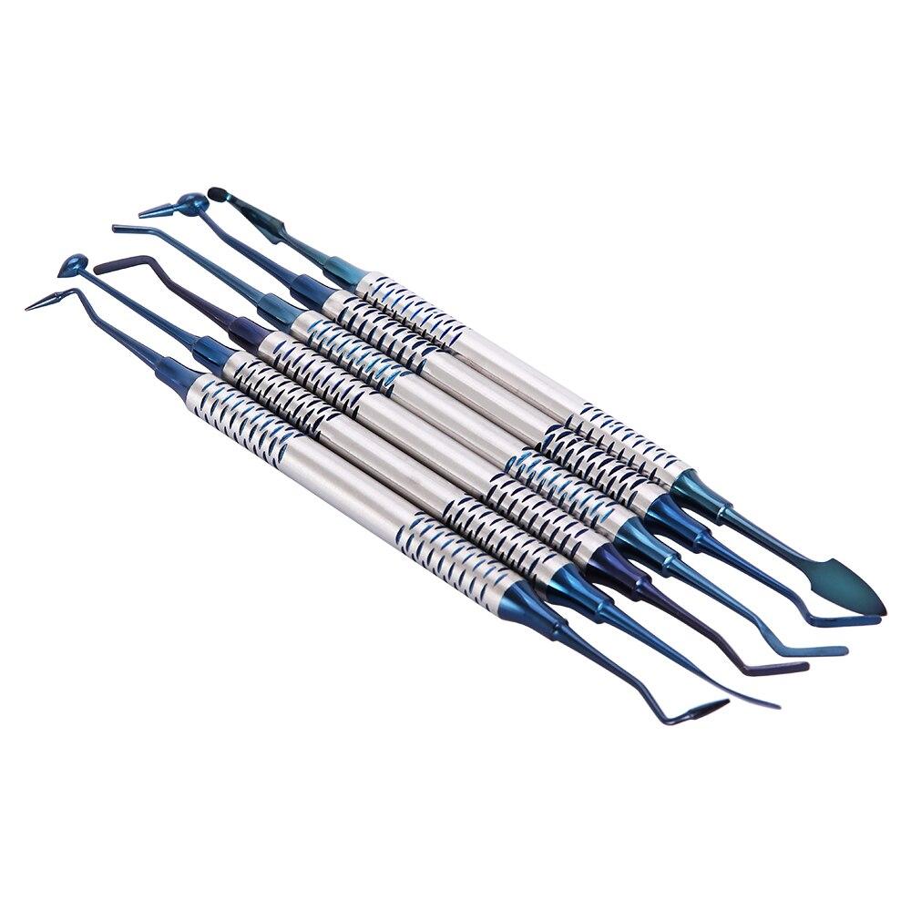 6 шт./компл., стоматологический инструмент, композитный шпатель для заполнения смолы, наполнитель с титановым покрытием