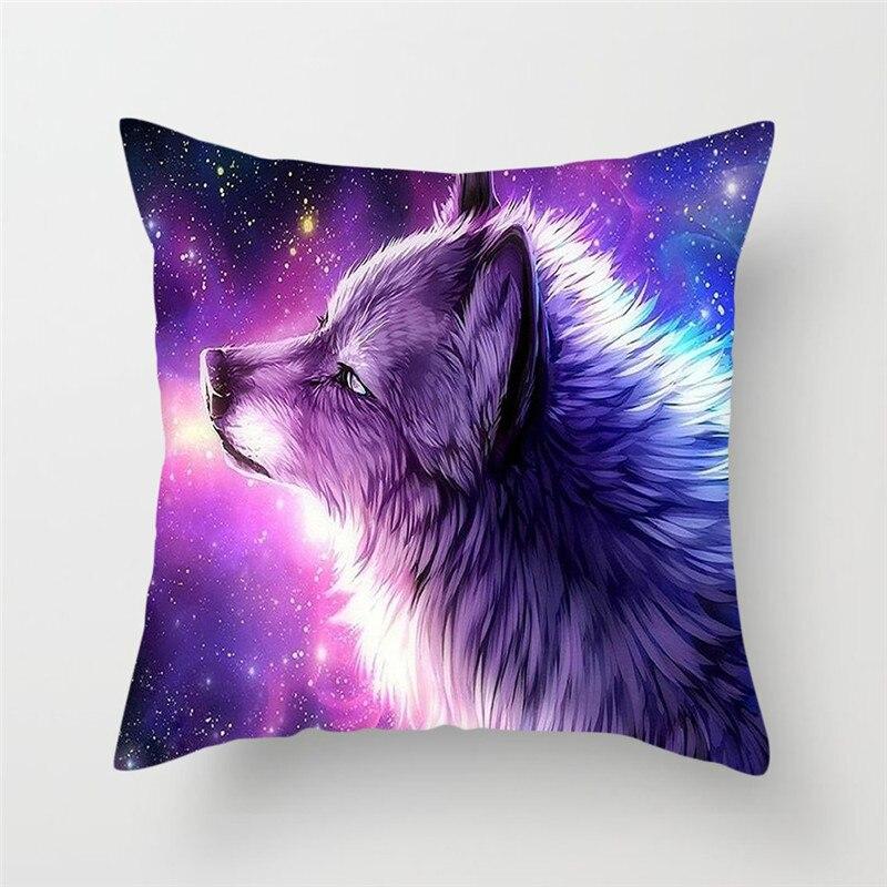 Чехол для подушки с принтом диких животных, фоточехлы для подушек Wolf King для домашнего дивана, декоративные чехлы