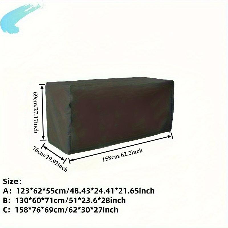 One Piece Outdoor Deck Box Cover - Black Premium Oxford Fabric - Compatible with most other deck boxes (cover only)