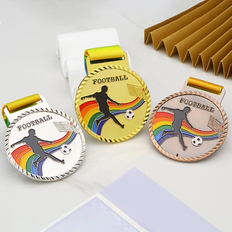 Футбольные медали для детей и взрослых Золотые/Серебряные/Бронзовые Наградные медали Сувениры для вечеринок Металлические призы Награды для футбольных игр