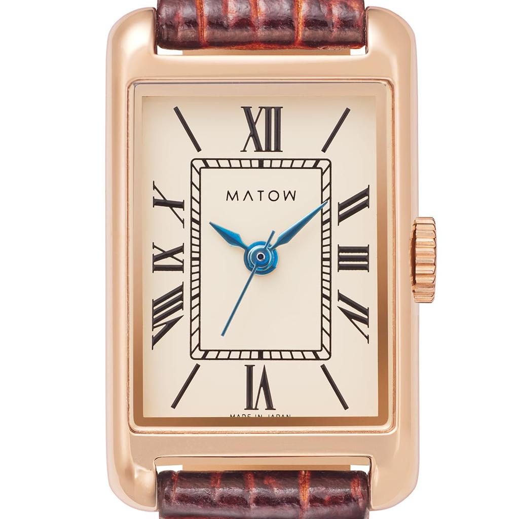 Авторизованный дилер часов Matow Watches mw004004 Oborozuki Квадратные Розовое золото Коричневая кожа [MATOW] Женские [Tsuki]