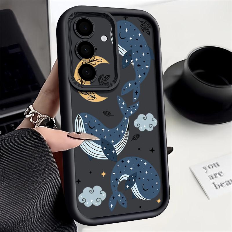Чехол с рисунком китов и звезд для Samsung Galaxy A57 A37 A17 A56 A36 A26 A16 5G A55 A35 A15 A54 S21 FE S22 S23 S24 Plus S25 Edge S26 Ultra