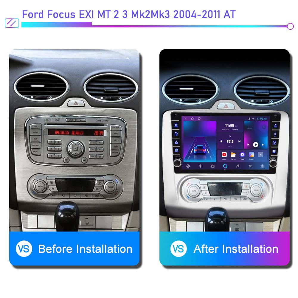 icreative Автомобильное радио на базе Android для Ford Focus EXI MT AT 2 3 Mk2 Mk3 2004-2011 с кнопочной ручкой, мультимедийный плеер, навигация, GPS 1 + 16 ГБ