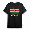 Men's Soft Oversize T-Shirt Kenya Shield Spear Flag Tee Short Comfy Cotton Black