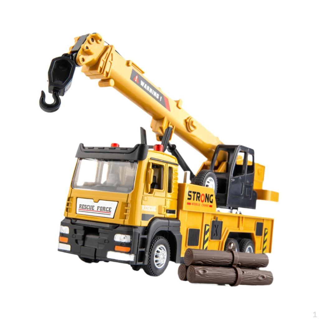 Crane Truck Friction Powered Machine Tow with Music and Lights Construction Equipment