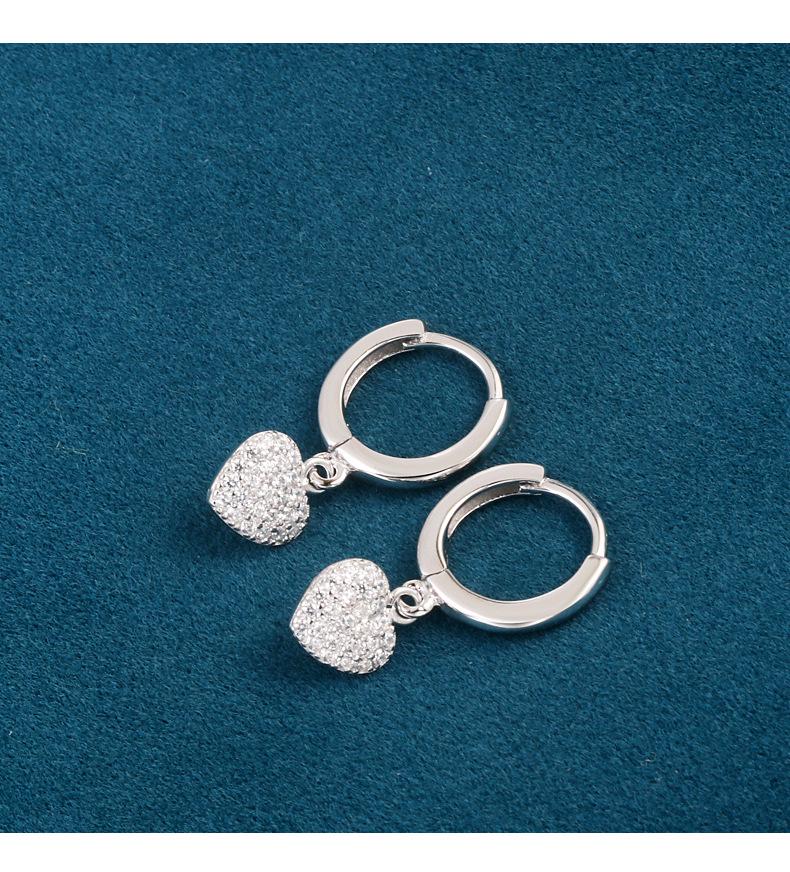 Корейские серьги-каффы в виде сердца со стразами из стерлингового серебра 925 пробы для женщин