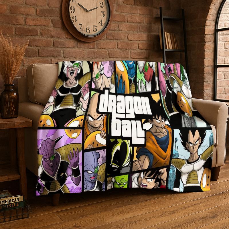 Мультяшное одеяло из фланели Dragon Ball Аниме Игра Мягкое Теплое Плед для Спальни Гостиной Кровати Путешествия Кемпинга Пикника Ребенка