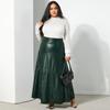 Women Autumn Winter Faux Leather Skirt A-Line Oversize Dress Gypsy Long Party Baggy ZANZEA FZH